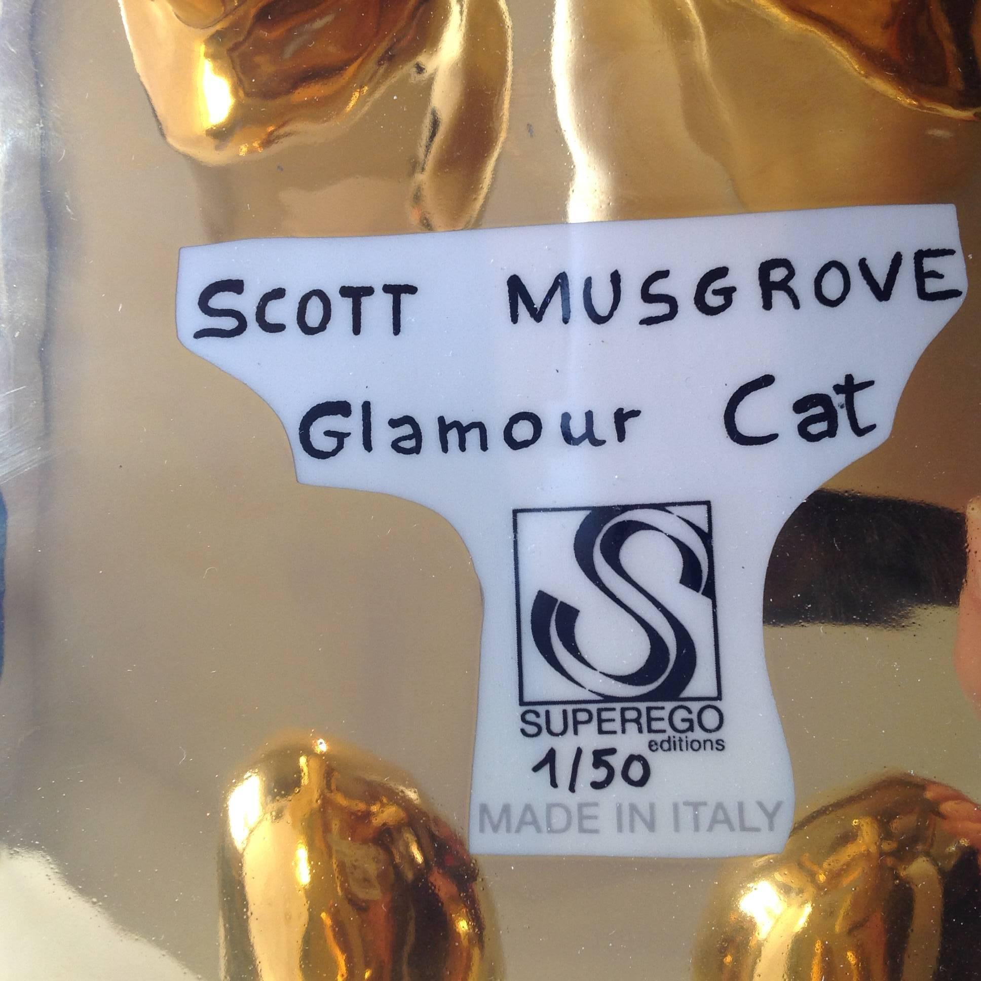 Glamour-Katze-Skulptur von Scott Musgrove für Superego Editions, Italien (Emailliert) im Angebot