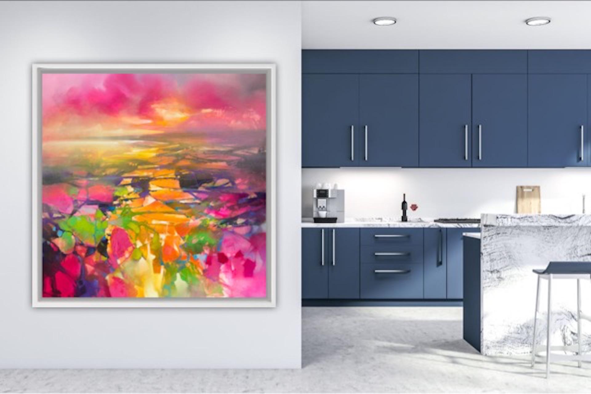 Fragments from Above, original painting colourful contemporary abstract style - Painting by Scott Naismith