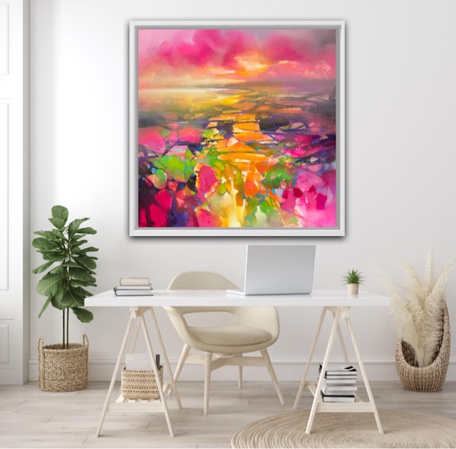 Fragments from Above, original painting colourful contemporary abstract style - Painting by Scott Naismith
