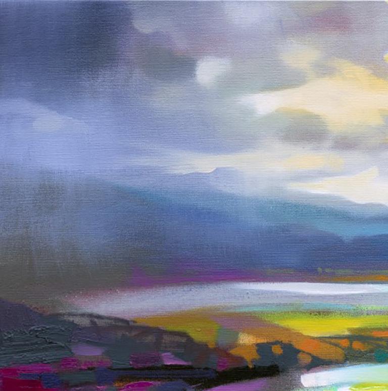 Highland Colour Collision - 21e siècle, art contemporain, abstrait, peinture en aérosol - Gris Abstract Painting par Scott Naismith