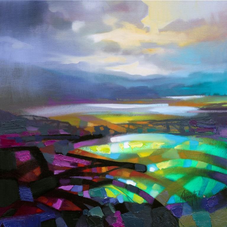 Abstract Painting Scott Naismith - Highland Colour Collision - 21e siècle, art contemporain, abstrait, peinture en aérosol