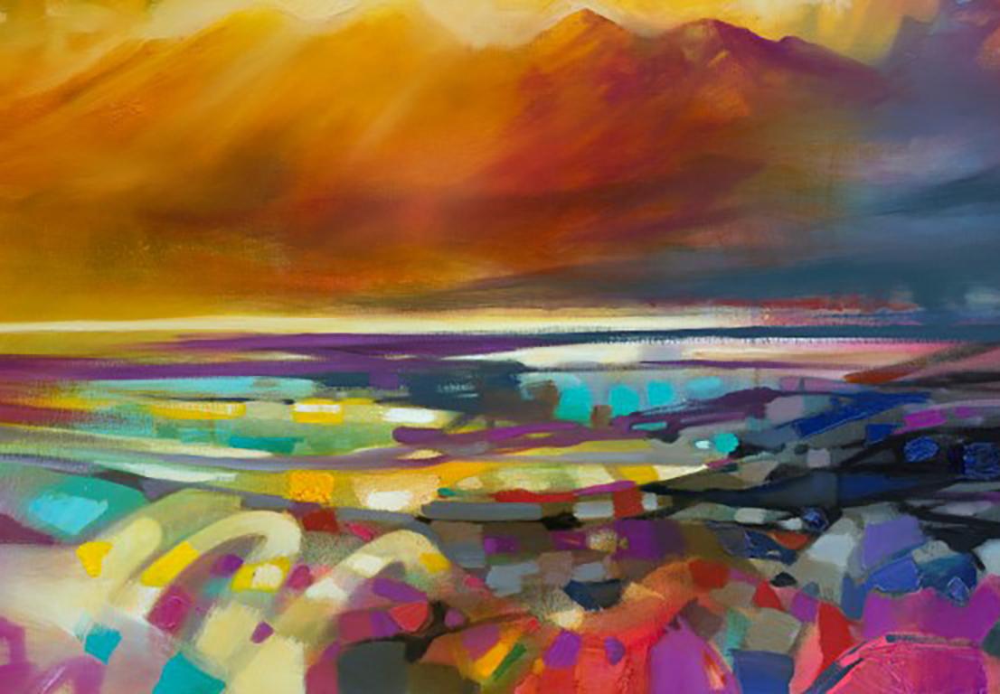 Lights Energie – 21. Jahrhundert, Zeitgenössische Kunst, Abstrakt, Öl, Sprühfarbe (Grau), Abstract Painting, von Scott Naismith