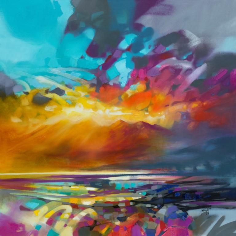 Scott Naismith Abstract Painting - Lights Energy - 21st Century, Contemporary Art, Abstract, Oil, Spray Paint
