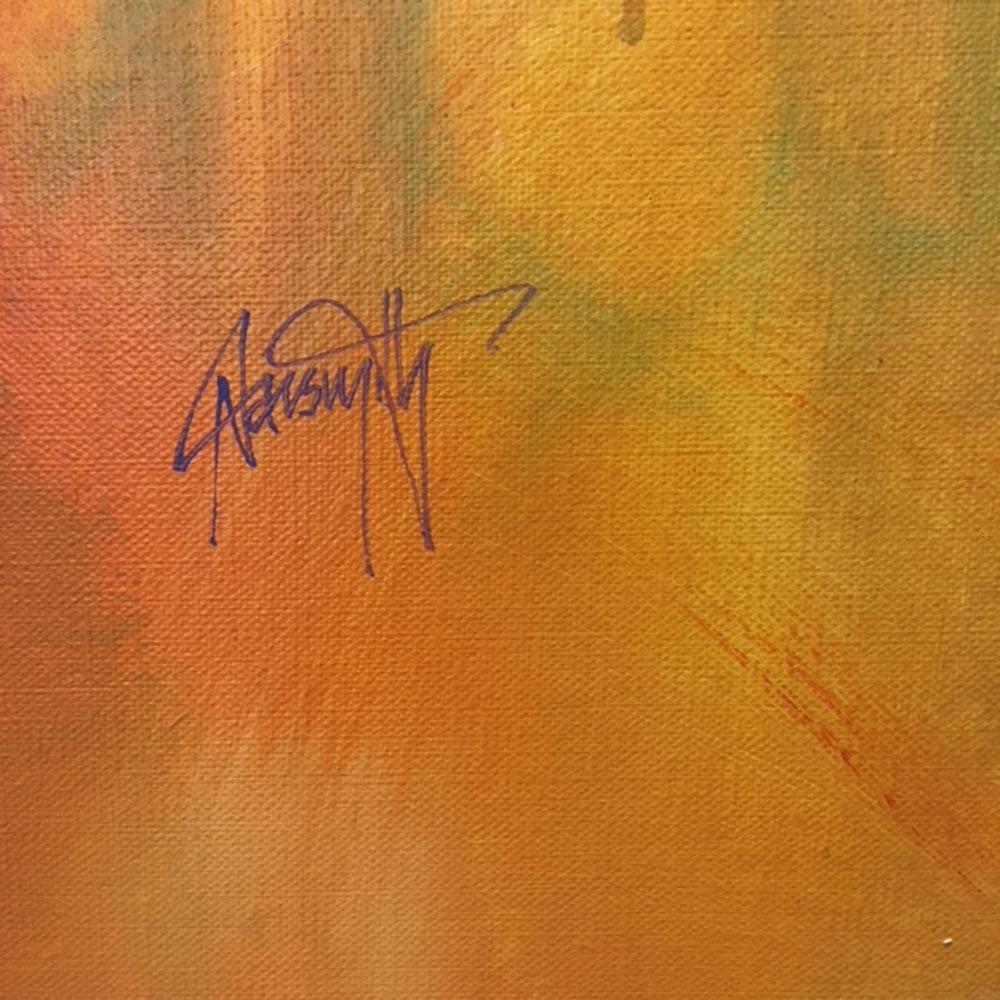 Le tableau de Scott Naismith intitulé Moulded by Water est une peinture originale créée à l'aide de peinture à l'huile et de peinture en aérosol sur toile de lin. Scott Naismith peint généralement des peintures abstraites lumineuses et vibrantes du