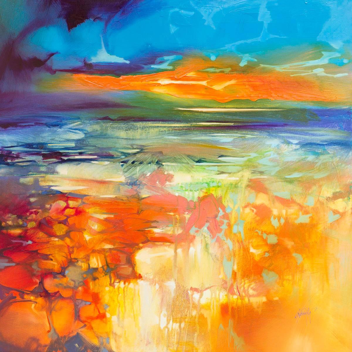 Scott Naismith Abstract Painting - Moulded by Water, Abstract Landscape Painting, Contemporary Scottish Art