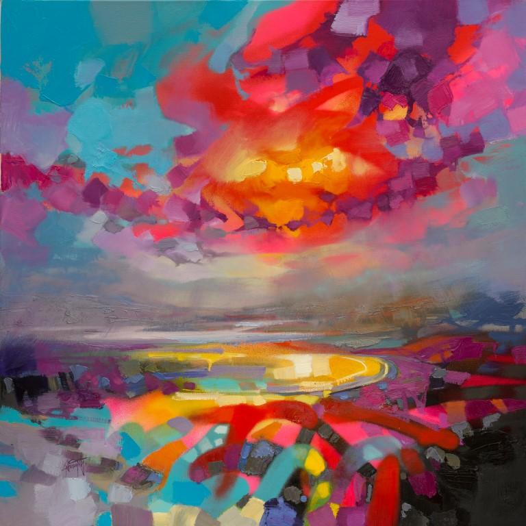 Scott Naismith Landscape Painting - Neucleus - 21st Century, Contemporary Art, Abstract, Oil Painting, Spray Paint