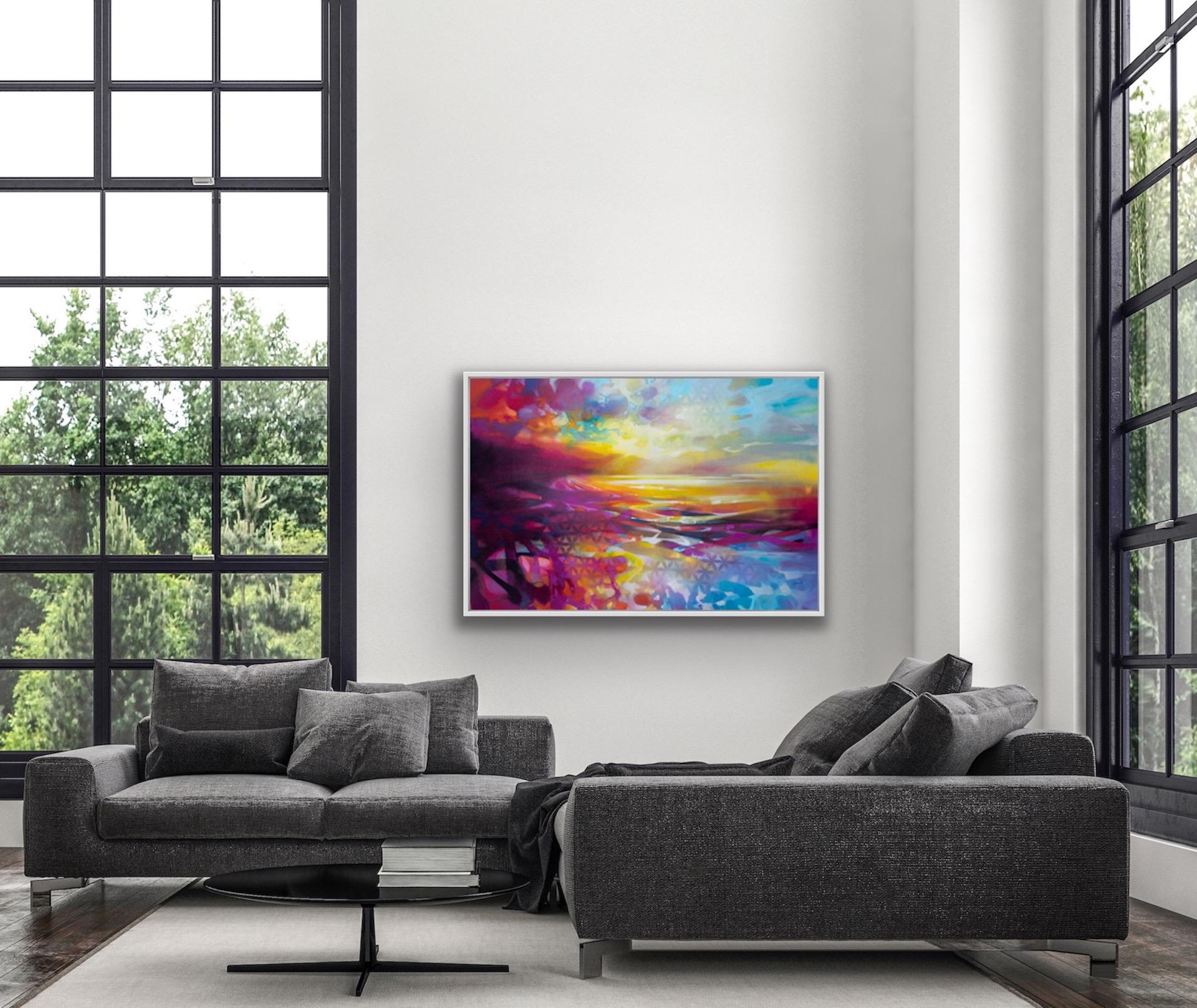 Scott Naismith
Loch Creation III
Original Painting
Oil and Spray Paint on Linen
Canvas Size: H 80cm x W 120cm
Framed Size: H 91cm x W 131cm
Signed
Sold Framed
Please note that any insitu images are purely a depiction of how a piece may look.

Loch