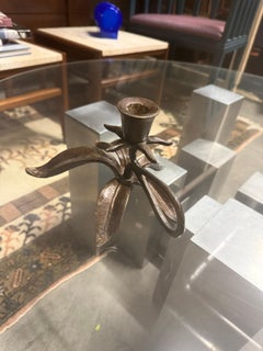 Chandelier Scott Nelles en bronze à motifs floraux, 1986