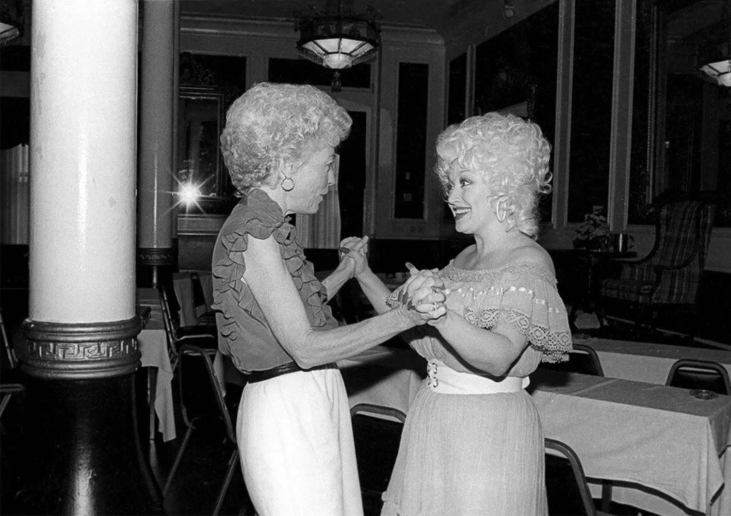 Ann Richards and Dolly Parton in Austin by Scott Newton