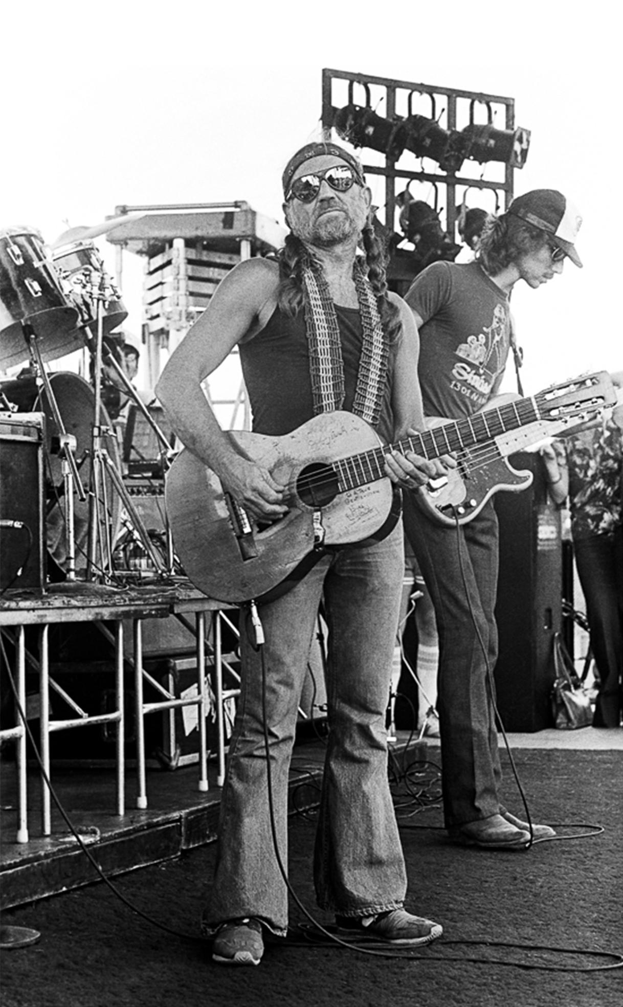 Scott Newton Portrait Photograph - Willie Nelson at the 4th July Picnic 1979