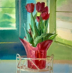 Red Tulips On The Porch