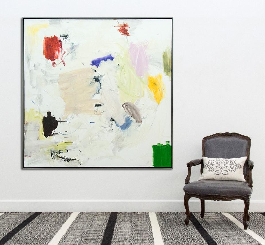 Passion, color, texture and an exacting spatial sensibility inform painter Scott Pattinson's abstract compositions. The artist layers his colors, working the surface and even turning the canvas to allow medium travel across the surface. Framed