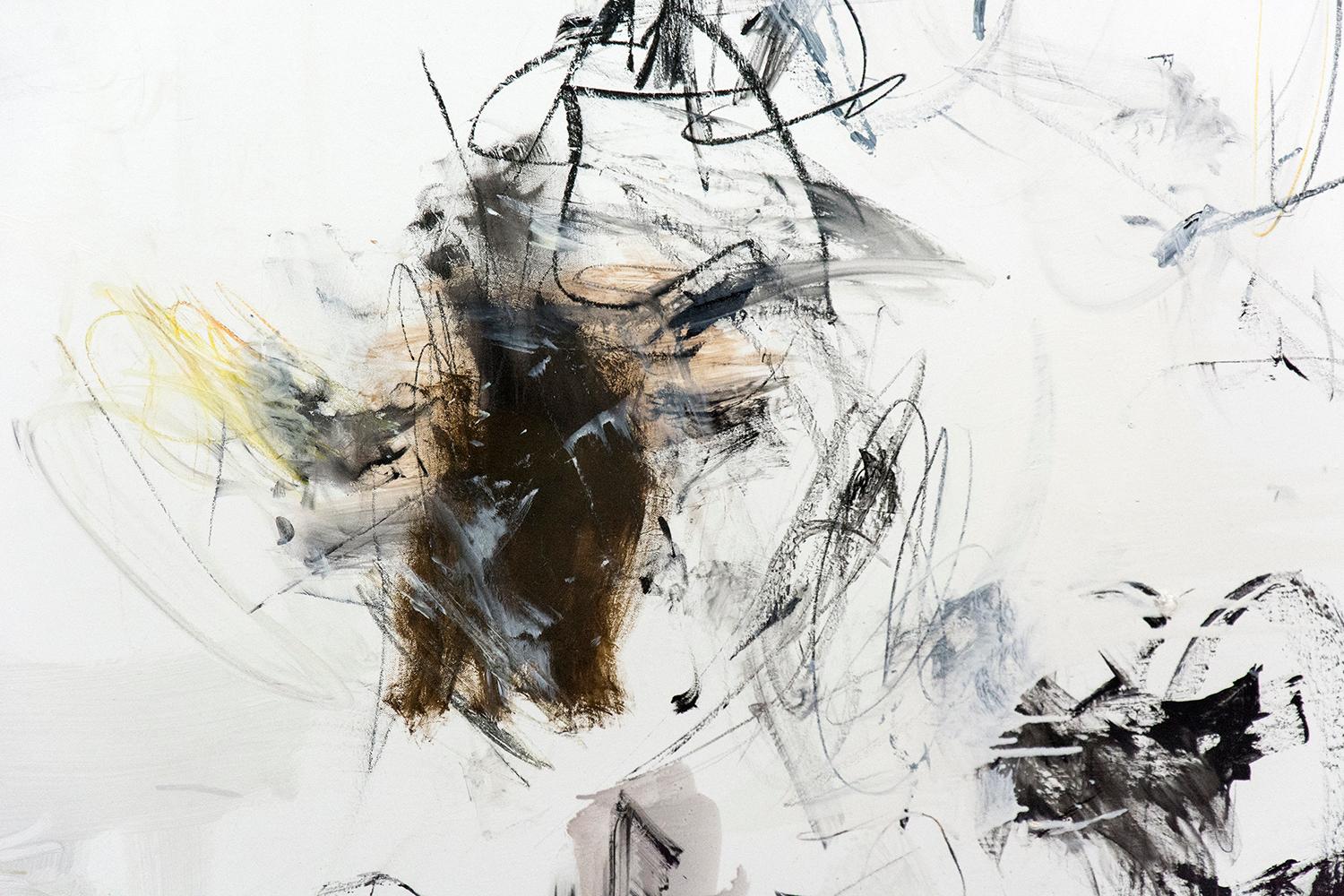 Hvodjra No 4 - Gray Abstract Painting by Scott Pattinson