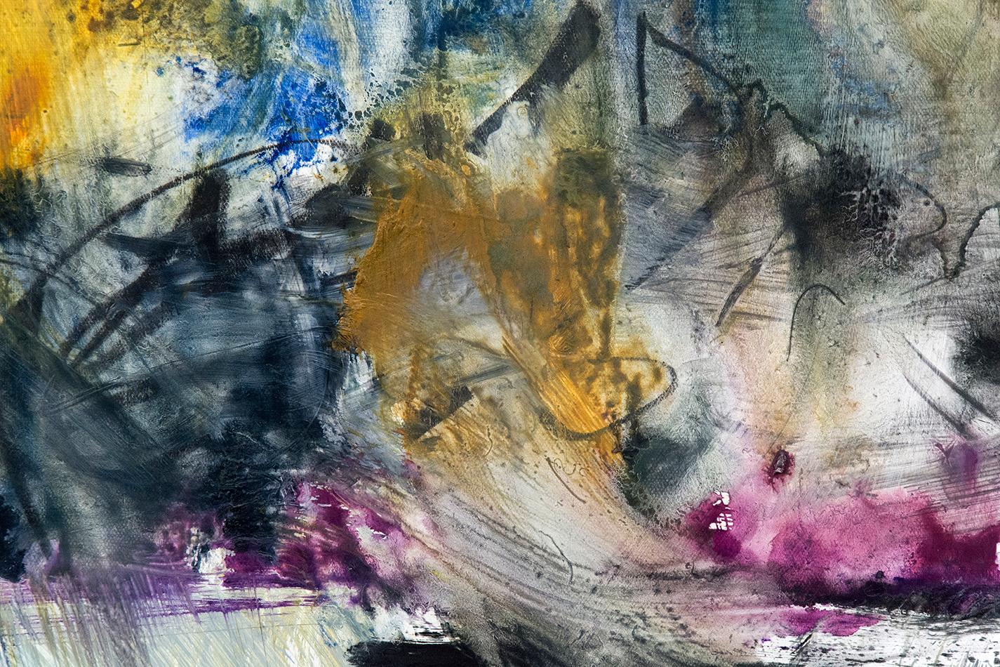 Hvodjra No 6 - Gray Abstract Painting by Scott Pattinson
