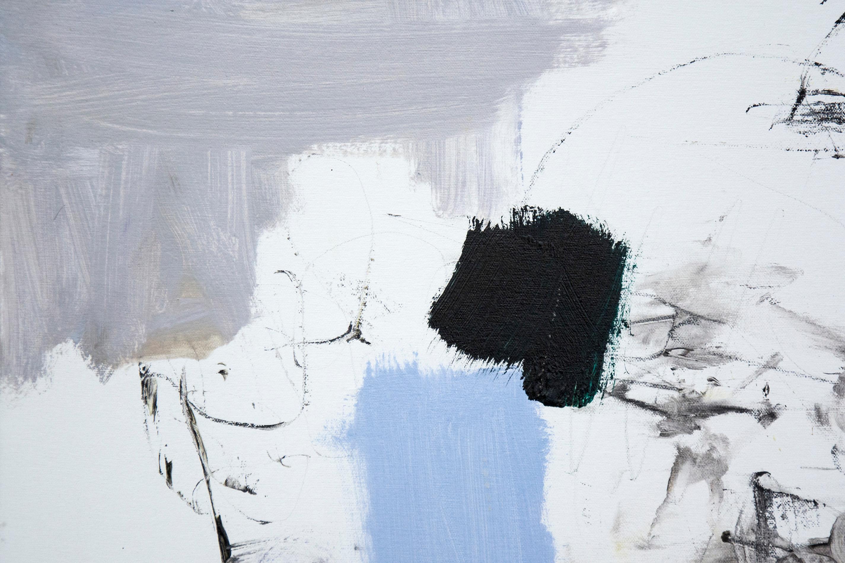 Karoi Nr. 2 -  Leuchtend, blau, weiß, farbenfroh, gestisch, abstrakt, Öl auf Leinwand (Abstrakt), Painting, von Scott Pattinson