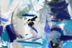 Ouvert No 29 - large, cool, vibrant, gestural abstract, oil on canvas