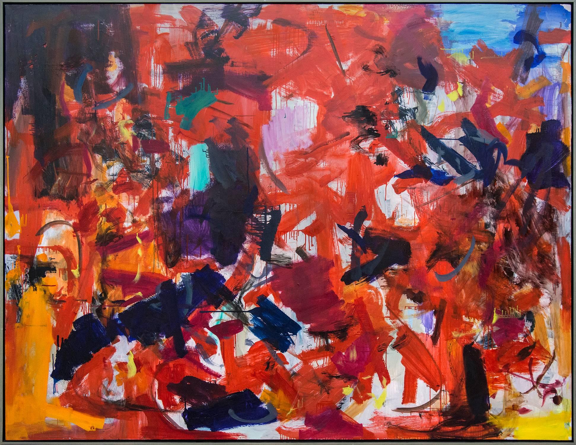 Ouvert No 47 - large, vibrant, colourful, gestural abstract, oil on canvas