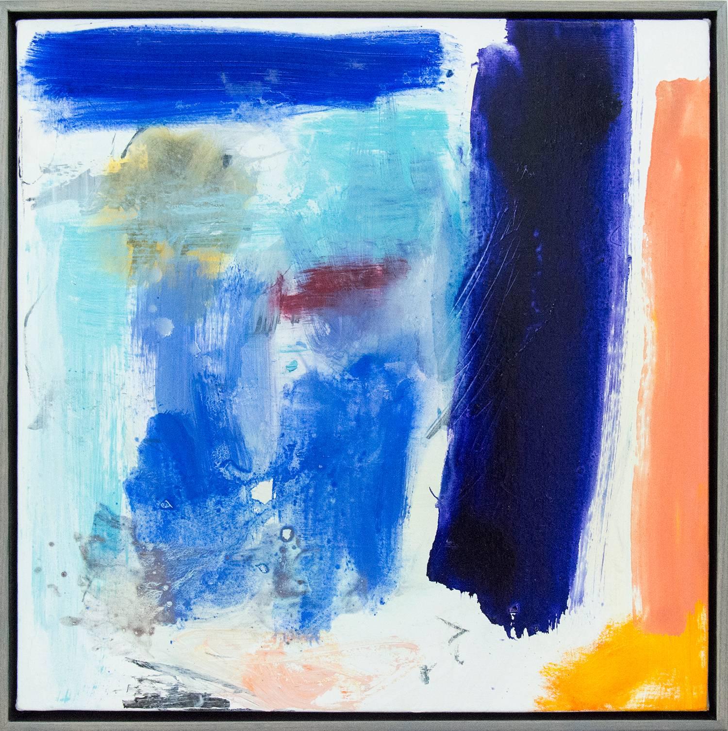 Scott Pattinson Abstract Painting - Ouvert No 53 - vibrant, colourful, gestural abstraction, oil on square canvas