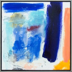 Ouvert No 53 - vibrant, colourful, gestural abstraction, oil on square canvas