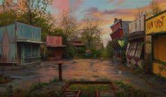 Abandoned Amusement Park, oil painting by Scott Prior