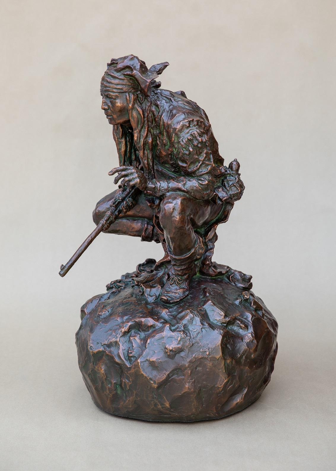 Chiricahua Apache - Realist Sculpture by Scott Rogers