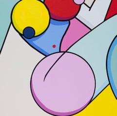 Pequeño cuadro figurativo cubista, "Le importa" 2023