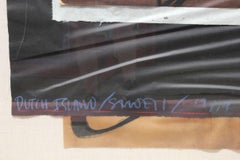 « Dutch Island », grand format abstrait contemporain aux tons orange, années 2010