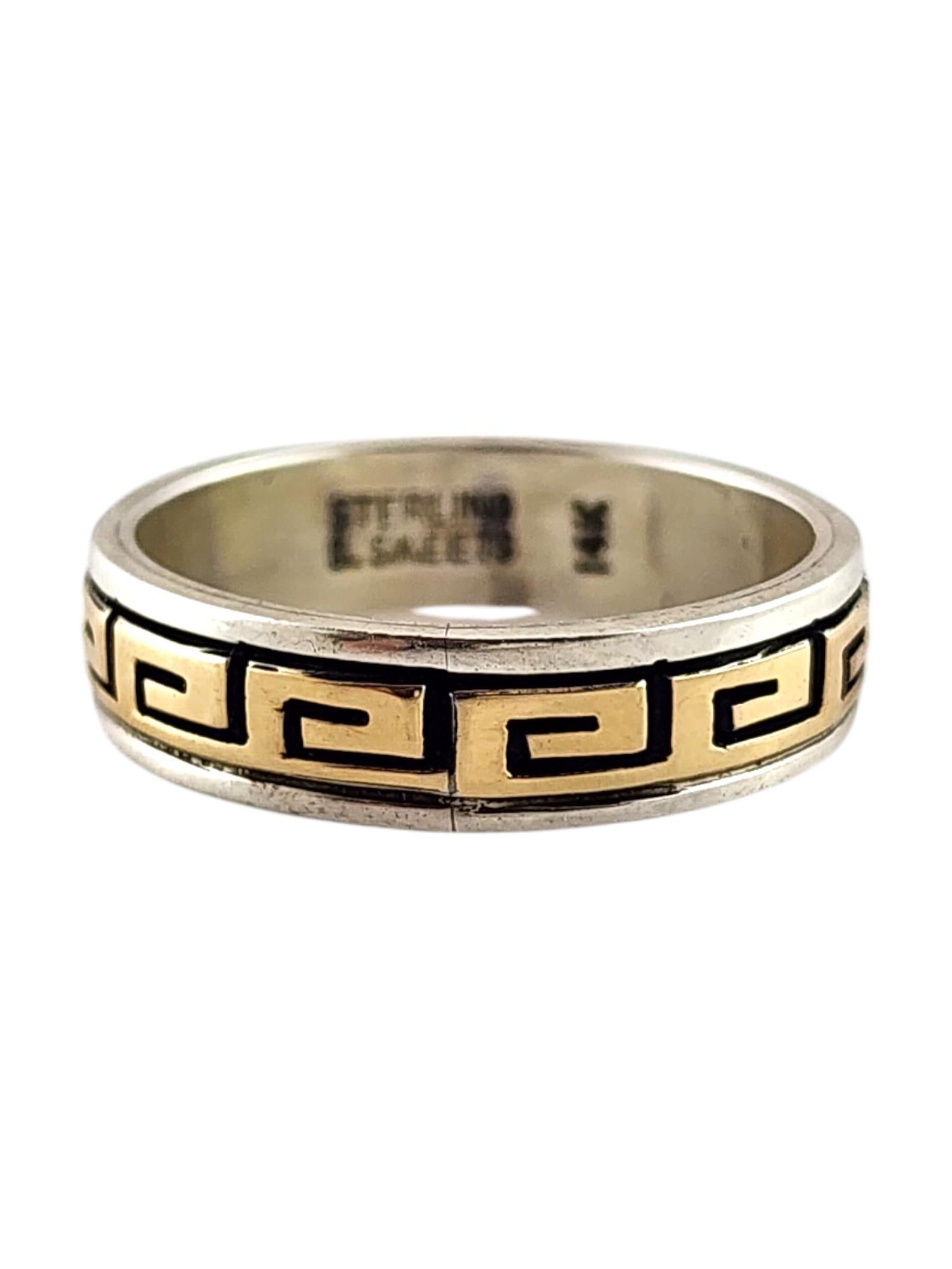 Scott Skeets 14K Yellow Gold & Sterling Silver Navajo Spiral Band Ring #20094 In Good Condition In Washington Depot, CT