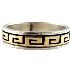 Scott Skeets 14K Yellow Gold & Sterling Silver Navajo Spiral Band Ring #20094