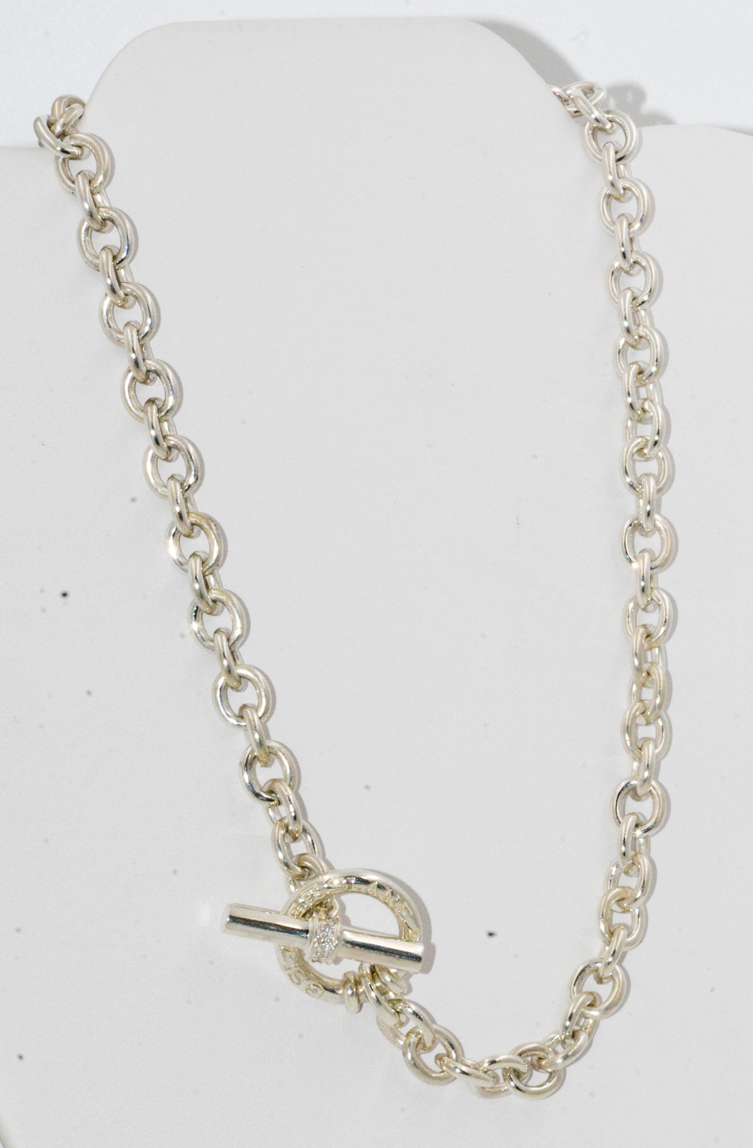 Modern Scott Slane Link Chain with Diamond Toggle Clasp