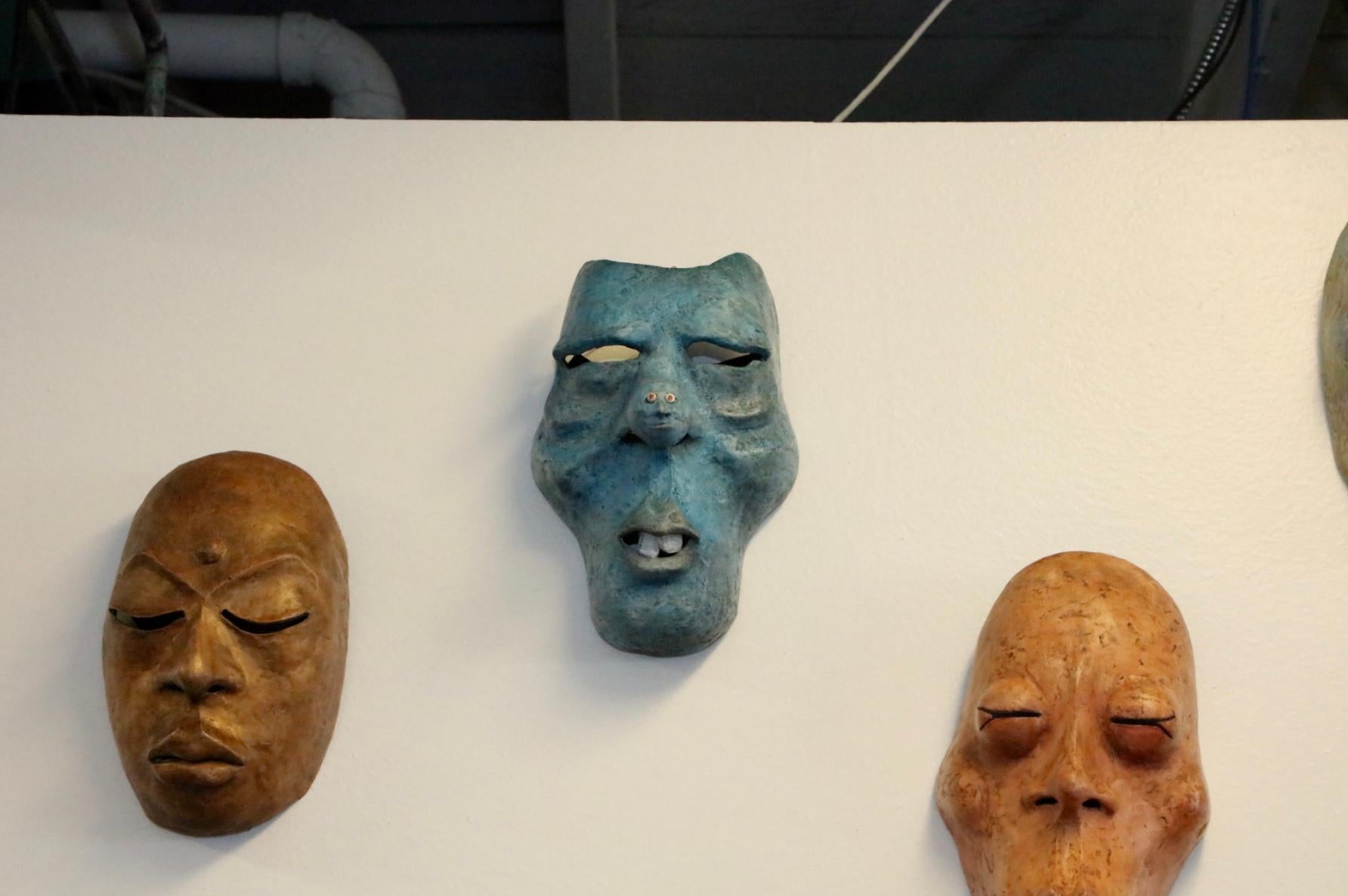 Scott Thewes Set of 7 Hand Made Masks In Good Condition For Sale In Palm Springs, CA