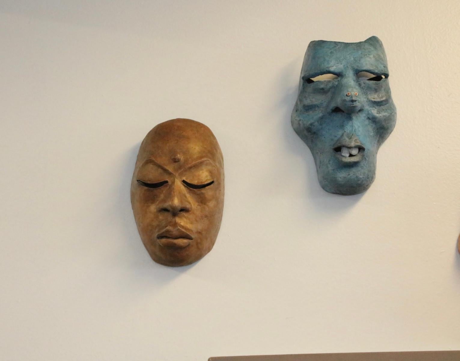 Contemporary Scott Thewes Set of 7 Hand Made Masks For Sale