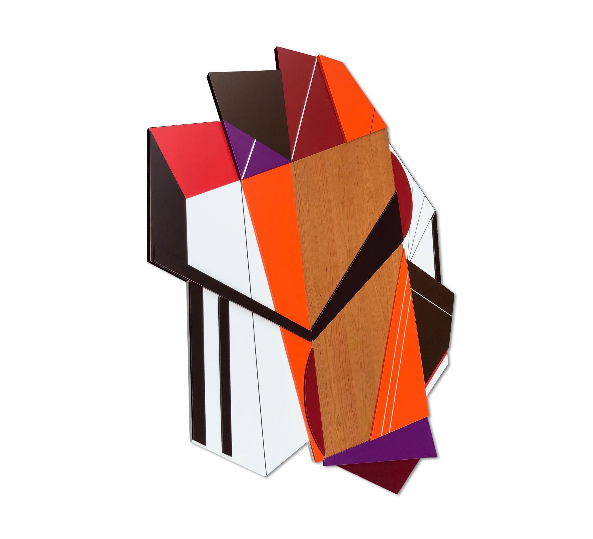 Achtung III (moderne abstrakte Wandskulptur mit minimalem geometrischem Design aus Holz) (Moderne), Painting, von Scott Troxel