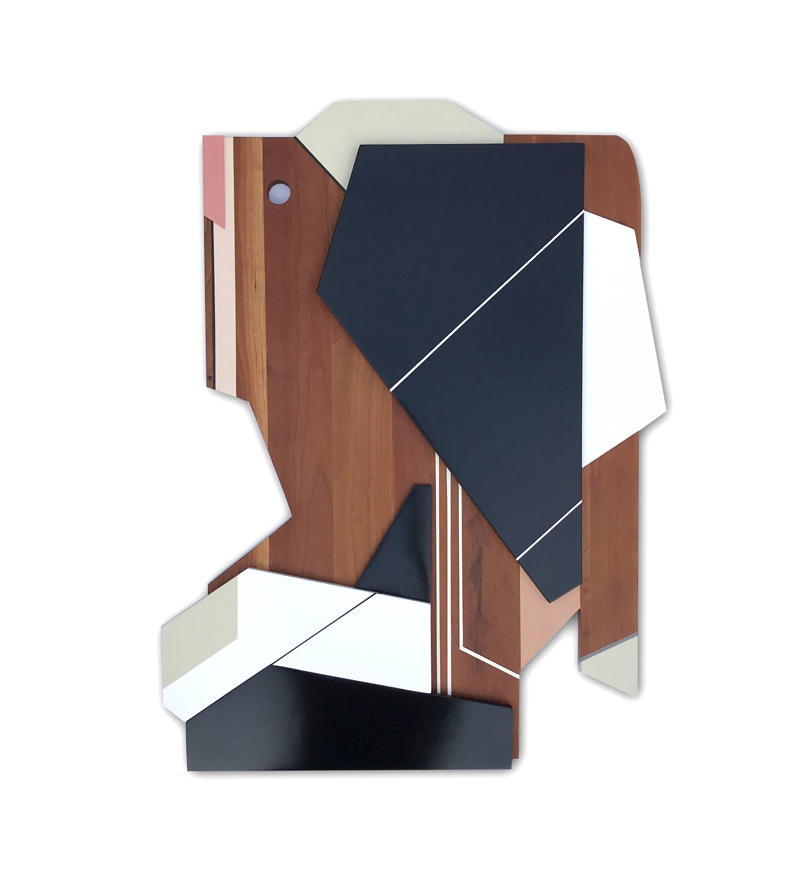 Scott Troxel Abstract Sculpture – Apollo III (wood art deco wall sculpture abstract geometric modern design stella