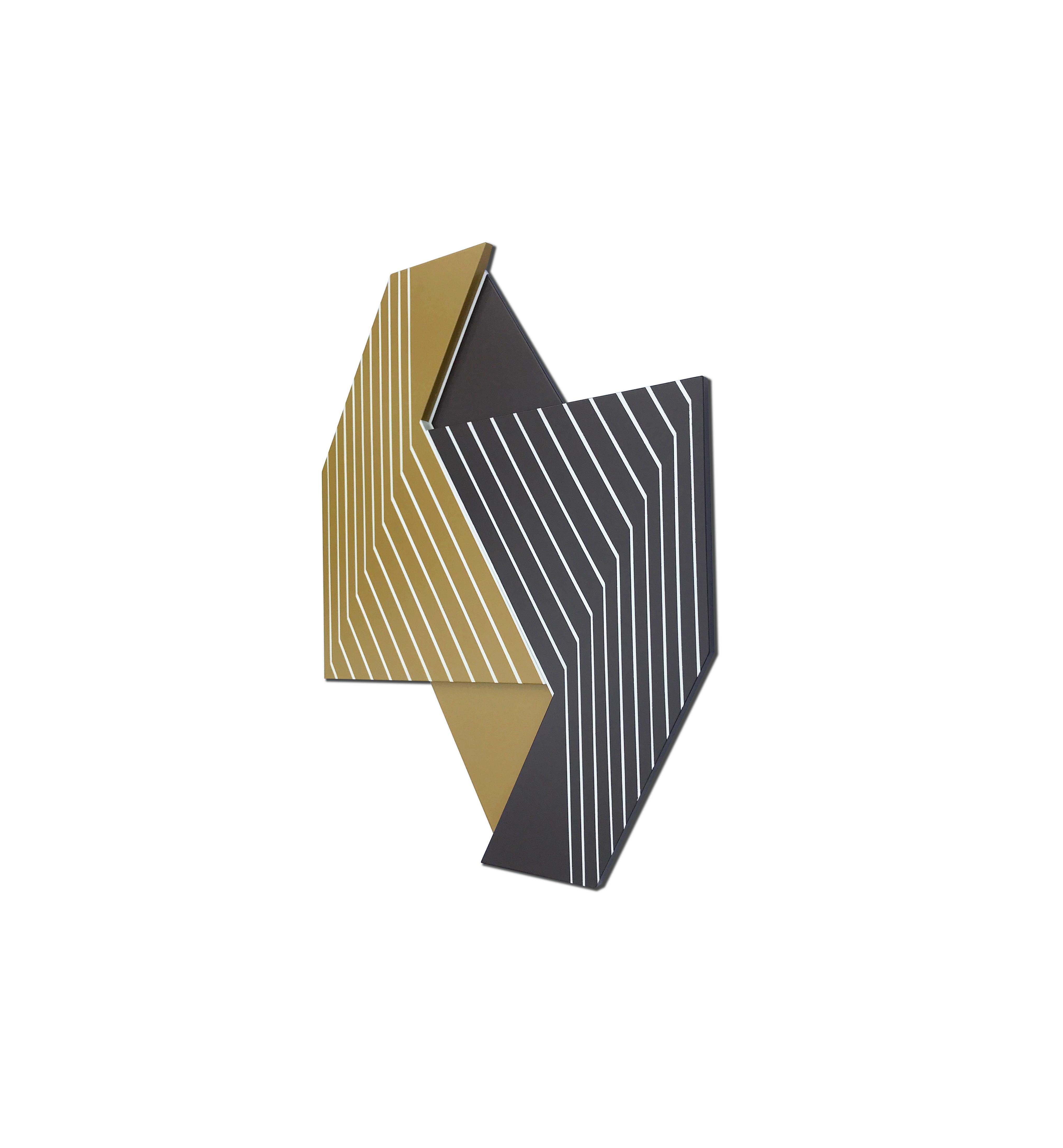 Oculus 8 (modern abstract wall sculpture minimal geometric design Frank Stella) - Modern Sculpture by Scott Troxel