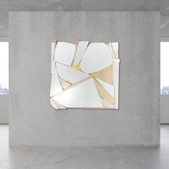 LOVE30 (white art deco monochrome natural wood sculpture minimal geometric)