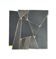 Outlier (charcoal monochrome anthracite wood sculpture minimal geometric artdeco