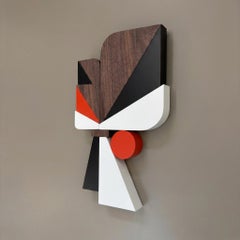 "1962" Mid Century Modern Geometric Wood Wall Sculpture by Scott Troxel