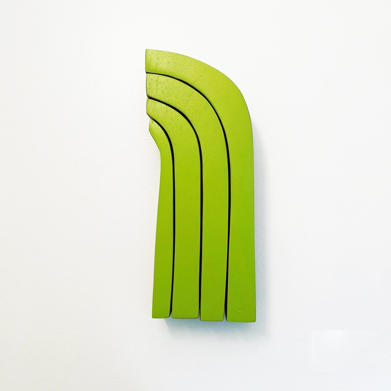 Artwork made with spray acrylic on solid walnut satin finish

Small Pop series are minimalist driven, wood wall sculptures that are small and blocky and feature bright saturated colors. The pieces was inspired by my love for simple bold colors and