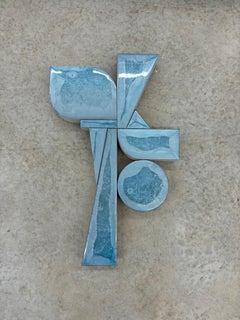 Scultura da parete "Azul" - legno, minimalismo, metà secolo moderno, blu, MCM