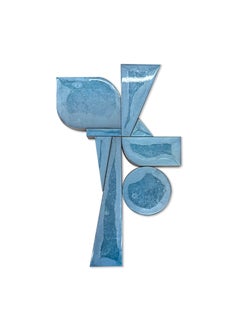 Scultura da parete "Azul" - legno, minimalismo, metà secolo moderno, blu, MCM