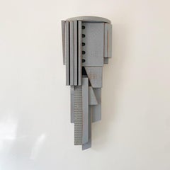 "Balken" Wall Sculpture-wood, gray, brutalism, architectural, building, mcm