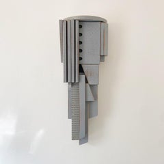 Scultura da parete "Balken" - legno, grigio, brutalismo, architettura, edificio, mcm