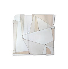 Biscuit I (modern abstract wall sculpture minimal geometric design neutrals art)