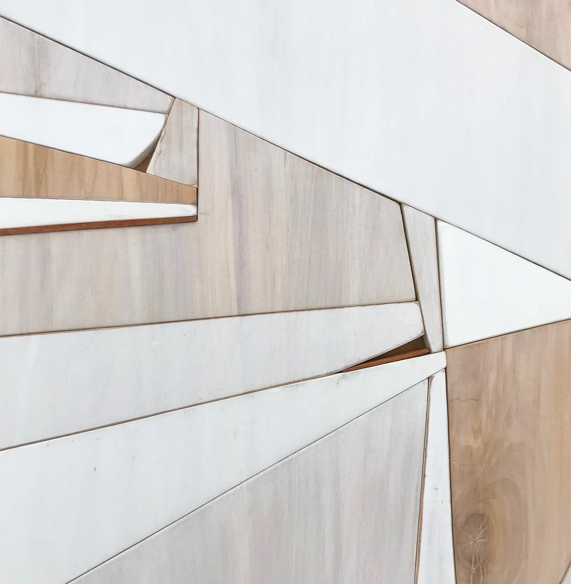 Biscuit III (modern abstract wall sculpture minimal geometric design neutrals) - Painting by Scott Troxel