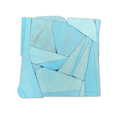 Blue II (modern abstract wall sculpture minimal geometric design blue monochrome