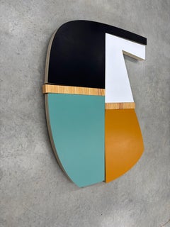 "Boofy" (versión grande) Escultura de pared de madera de mediados de siglo- del artista Scott Troxel