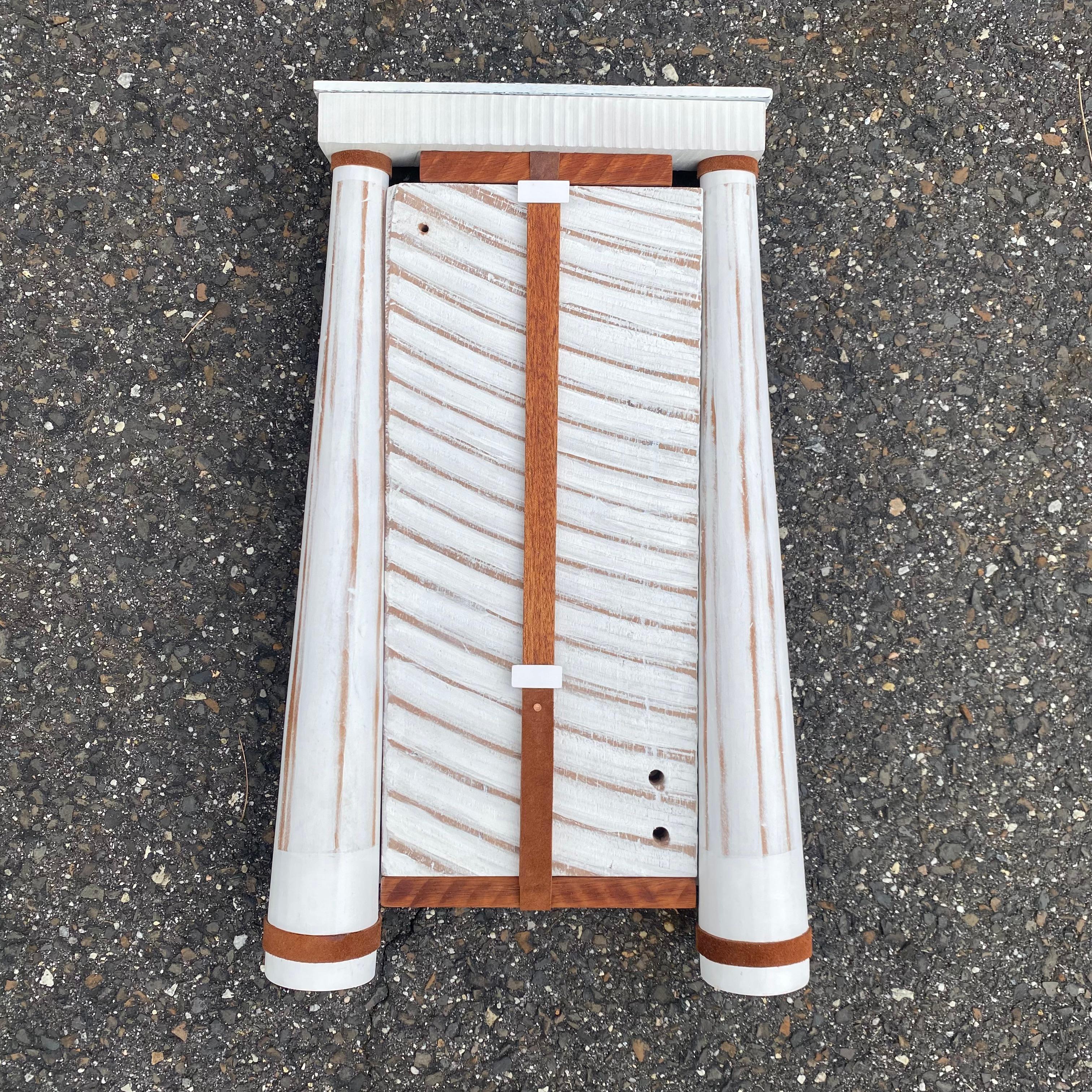 "Bourgeois Big Top" Wall Sculpture Brutalism, architectural, wood, white - Mixed Media Art by Scott Troxel
