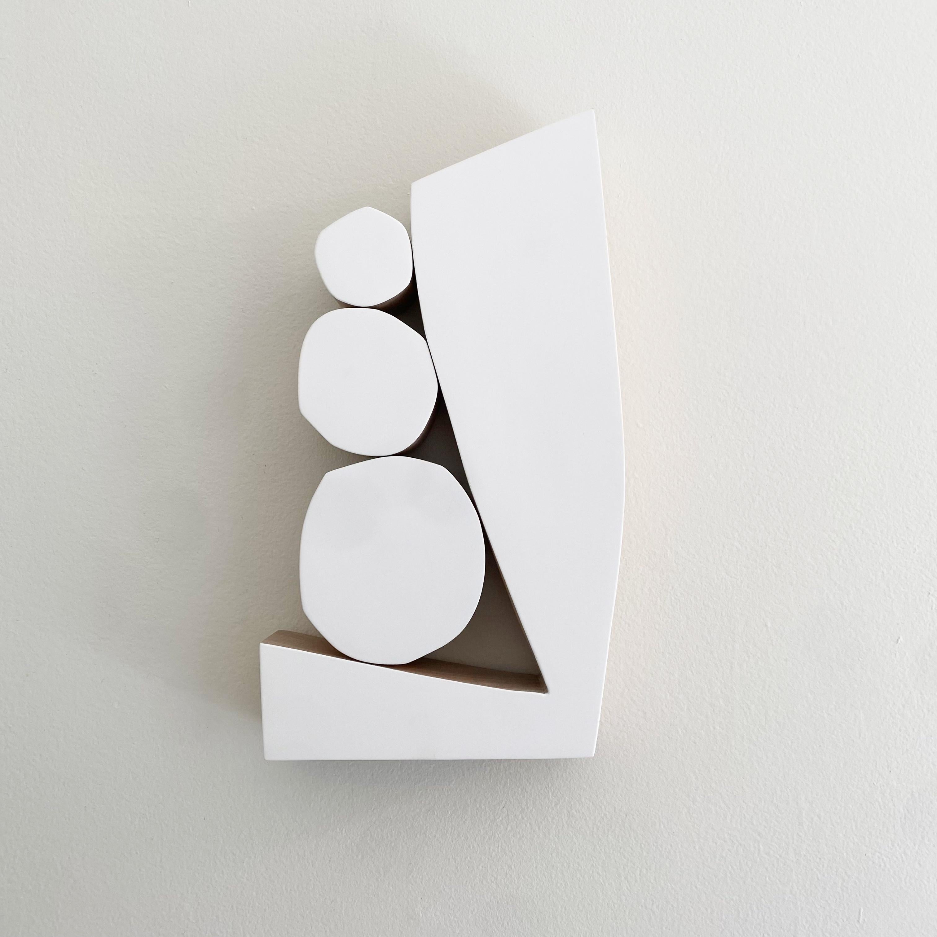 "Bright White" Wall Sculpture mid century modern, monochrome, modernism, Bauhaus - Mixed Media Art by Scott Troxel