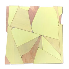 Champagne Sunrise (yellow modern wall sculpture minimal abstract geometric art)
